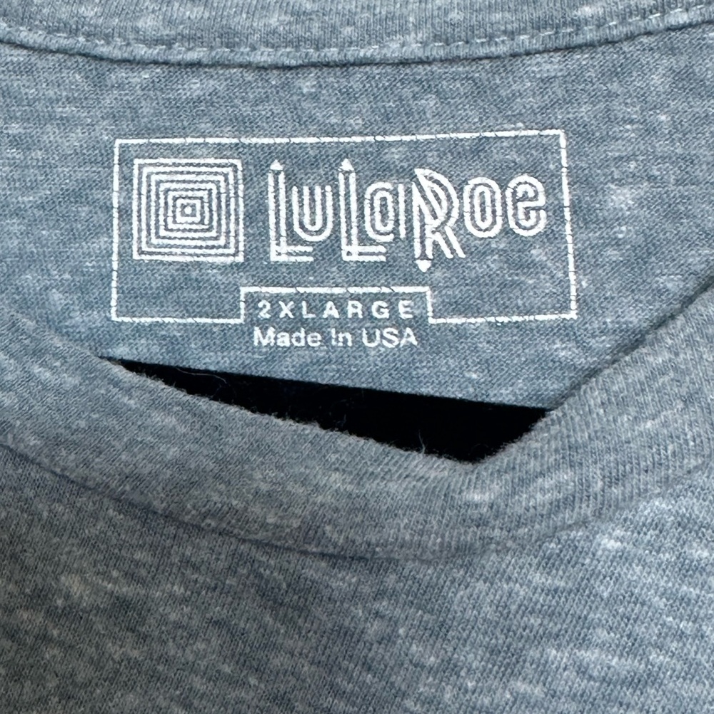 LuLaRoe Patrick Blue Graphic T-Shirt - Picture 5 of 5